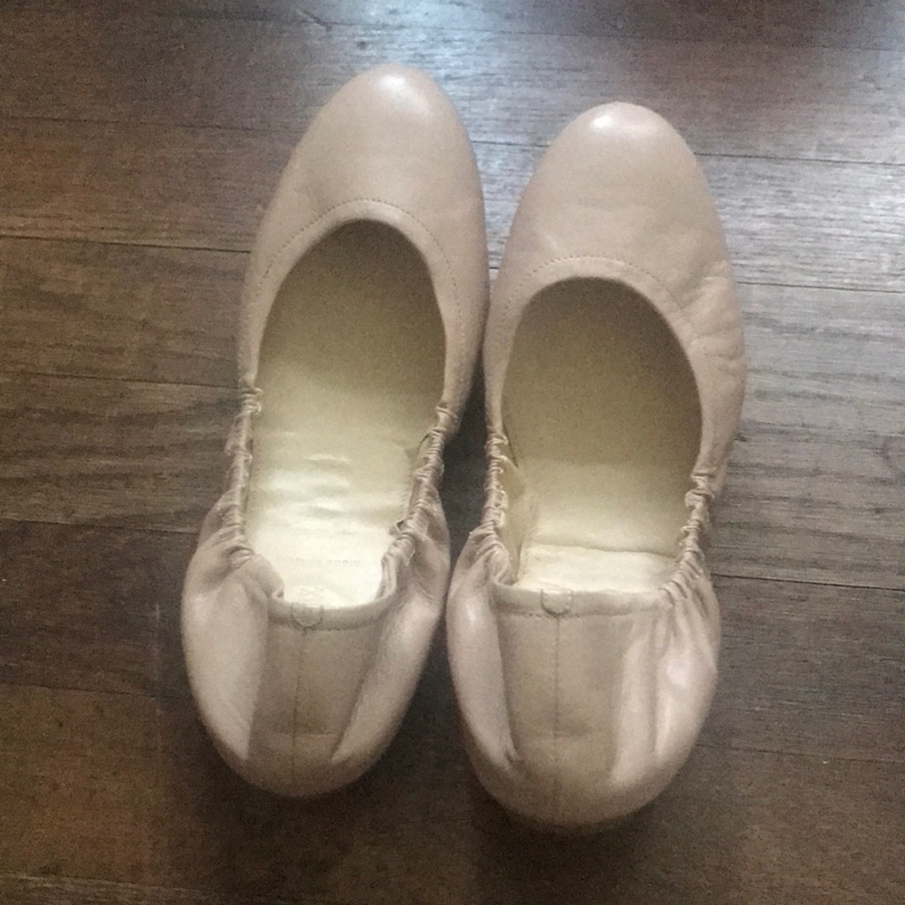 Soft pink leather ballet flats from Jcrew